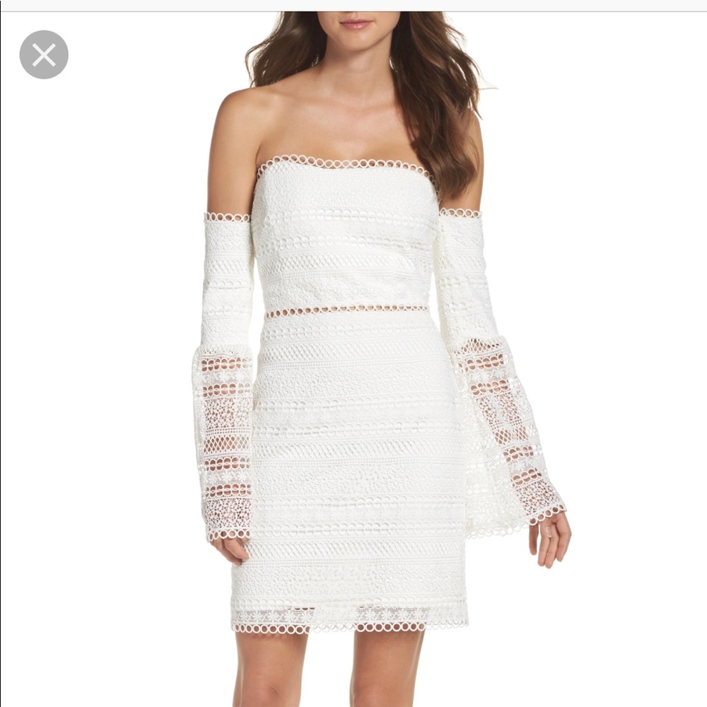 NWOT Foxiedox Catalina lace off shoulder dress M
